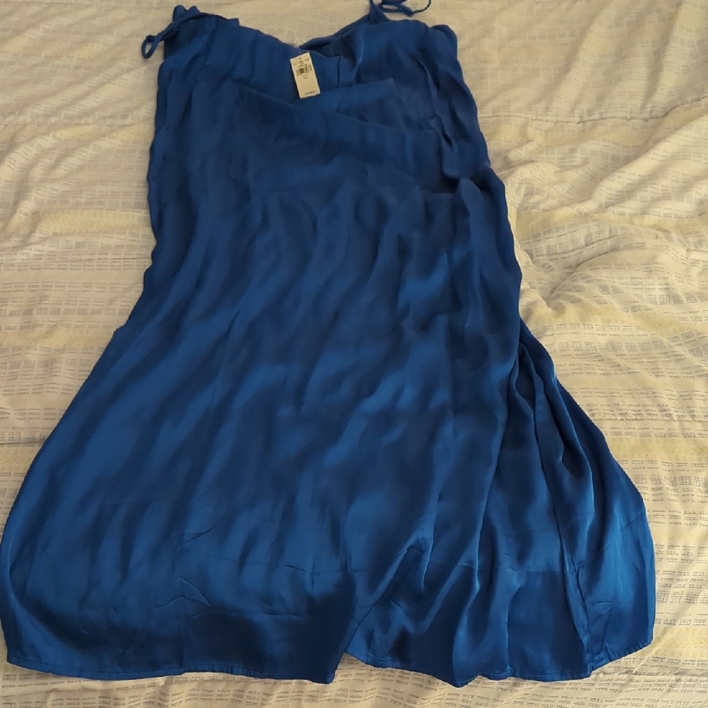 Women Aerie Large Satin (Like) Elegant Blue Dress